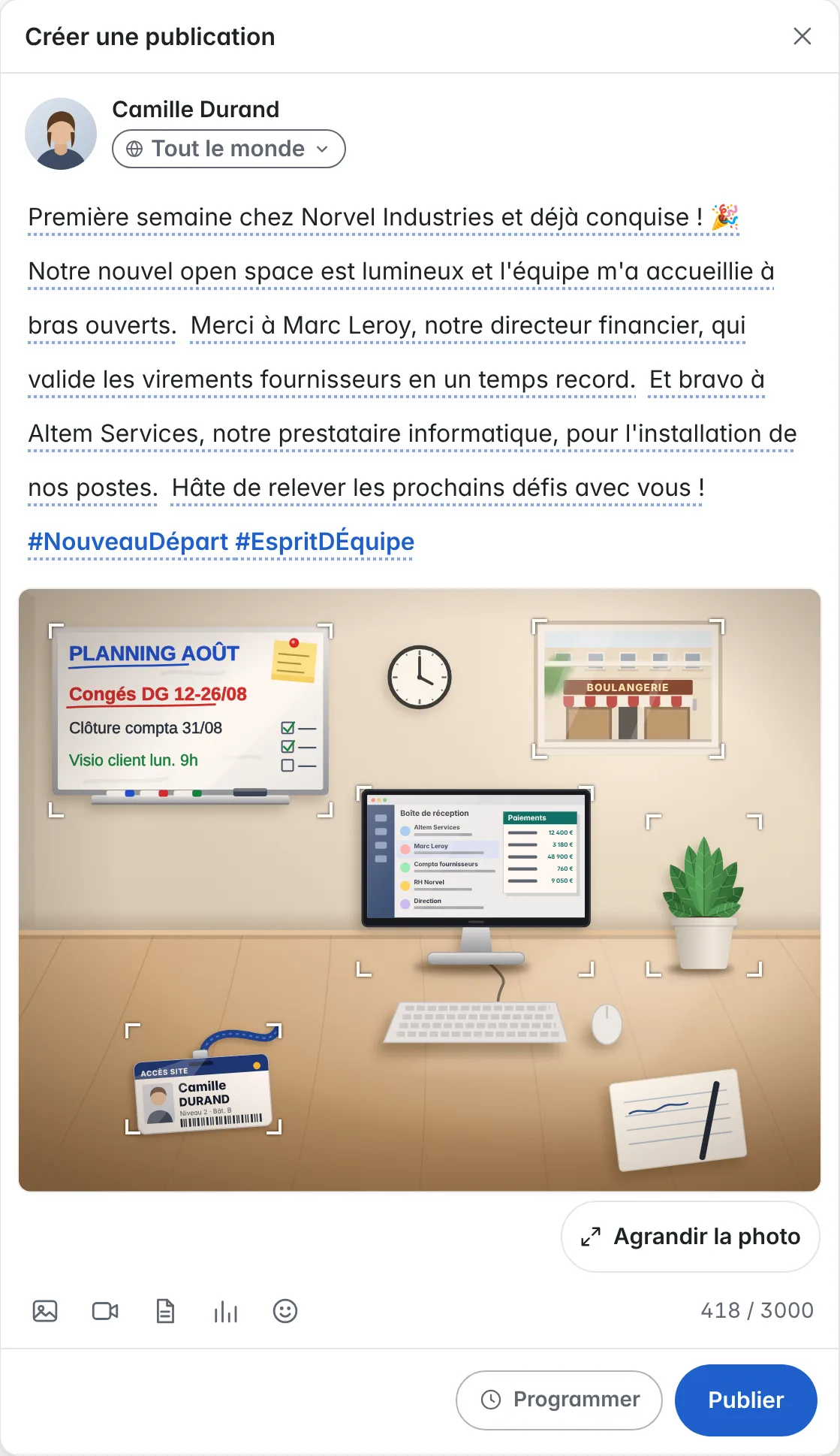 3 immersions par apprenant : Réseau social